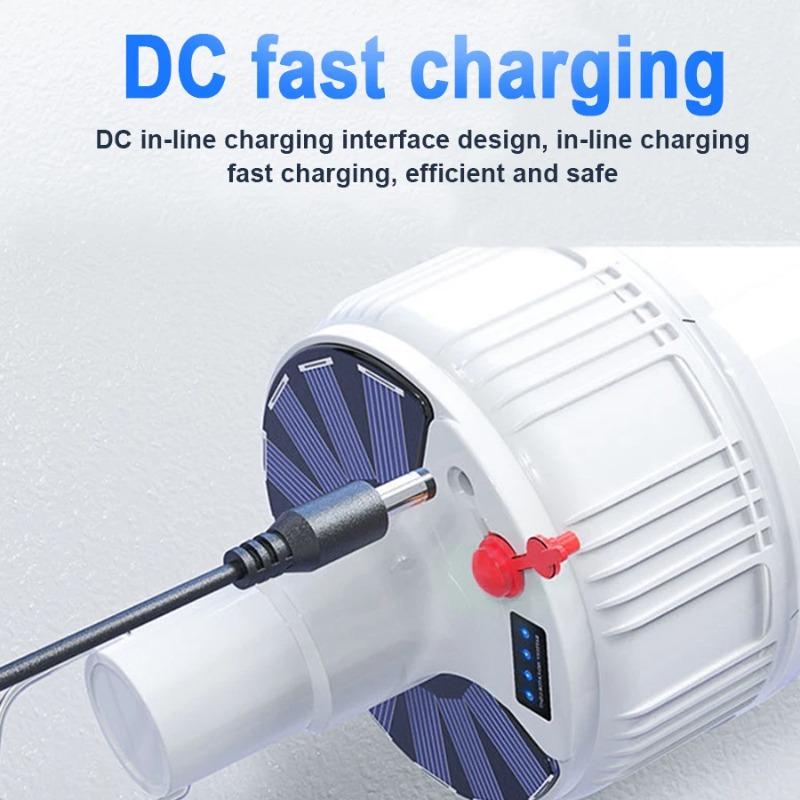 Solar Light Bulb Camping Solar LED Light USB Rechargeable 5Lighting Modes Tent Hanging Bulb for Outdoor Hiking Emergency Outage