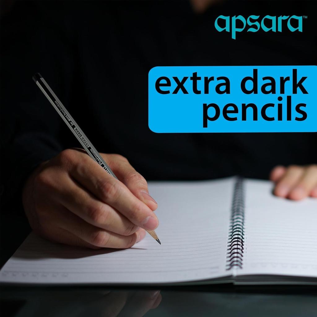 Apsara Platinum Pencil Value Pack Of 20 Extra Dark Lead Soft Wood School Writing Set For Students Academic Use
