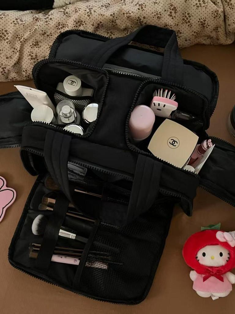 Durable Waterproof Double-Opening Makeup Bag - Large Capacity, Portable & High-Value for Travel