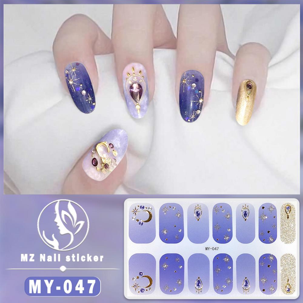 Dreidimensionaler wasserdichter No-Bake Gel-Nagellack-Film Vollsticker Imitations-Diamant-Nagelfilm-Papier Nagelfilm-Papier