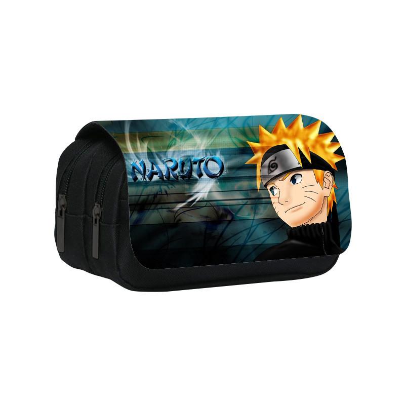Naruto Shinobi Printed Twin Compartment Pen Pouch With Waterresistant Nylon For Students