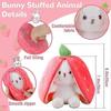 Easter Plush Bunny Toy, 25cm Strawberry Soft Plush Toy, Birthday Gift for Boys and Girls.