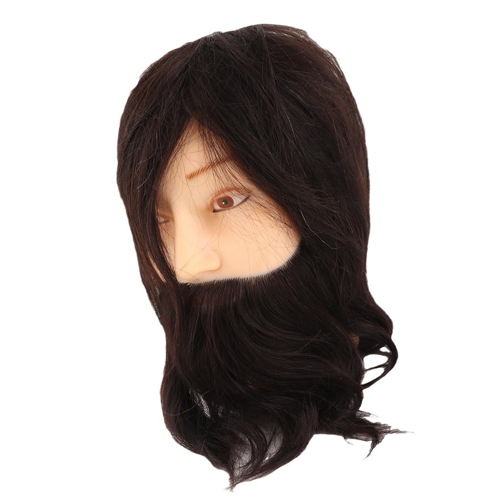 Salon Male Mannequin Head Human Hair Practice Hairdressing Training Head for Styling