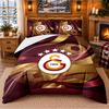 Printed 3Pcs Bedding Set Galatasaray FC Pattern Bed Sheet Pillowcase For Bedroom Decor
