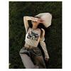 Pure Cotton American Trendy Printed Long-sleeved T-shirt for Girls Versatile Loose Korean Style Autumn Thin Bottoming Shirt Top