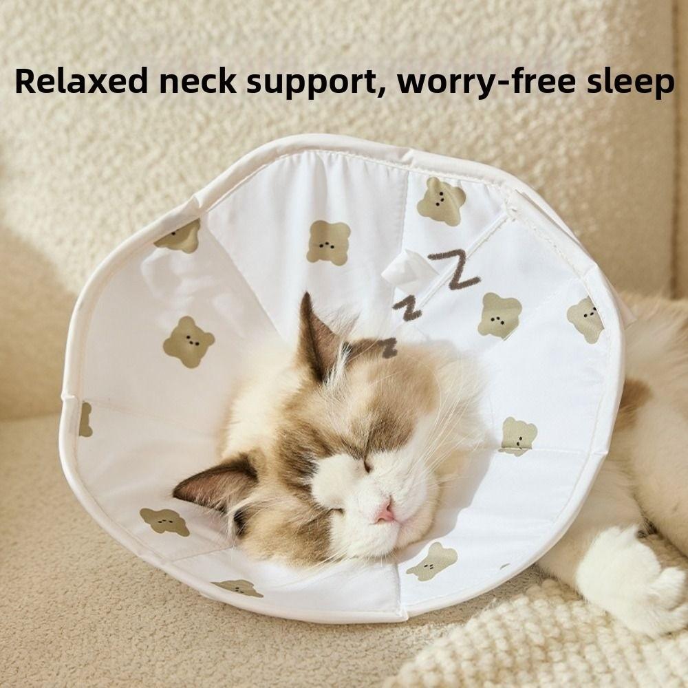 Bear Printing Pet Elizabeth Circle Cartoon Dog Recovery Collar  for Dogs Cats
