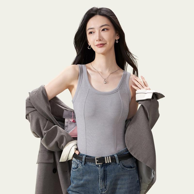 Chunky Knit Cashmere Silk Mermaid Vest with Built-in Bra