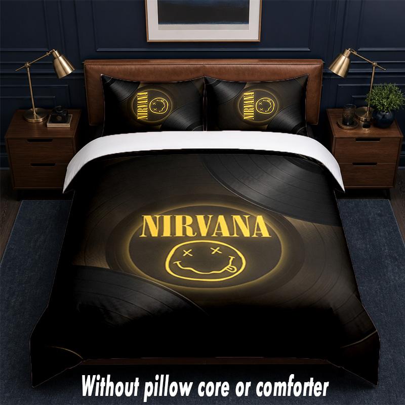 Set Biancheria da Letto Nirvana Design 1 Copripiumino + 2 Federe Morbido Traspirante Biancheria da Letto per la Casa