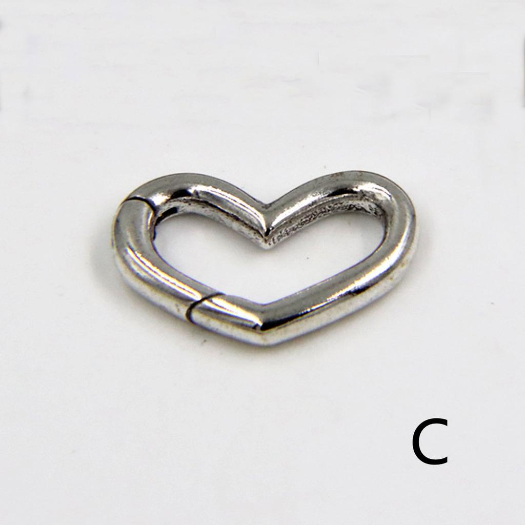 Silver Heart Buckle Necklace Enhancer Shortener Love Heart Clasp DIY Bracelet Pendant Jewelry Connector
