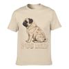 Rustic Woodgrain Pug Dad Portrait Loose Vintage Distressed Washed Casual Tee