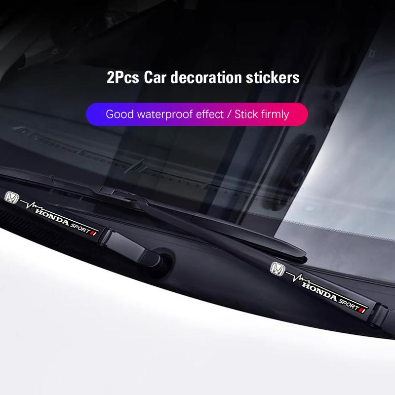 2Pcs Car Stickers Wiper Decoration Sticker For Honda Civic Accord Fit Jazz Pilot CRV Odyssey Passport City Shuttle HRV Vezel Ny1