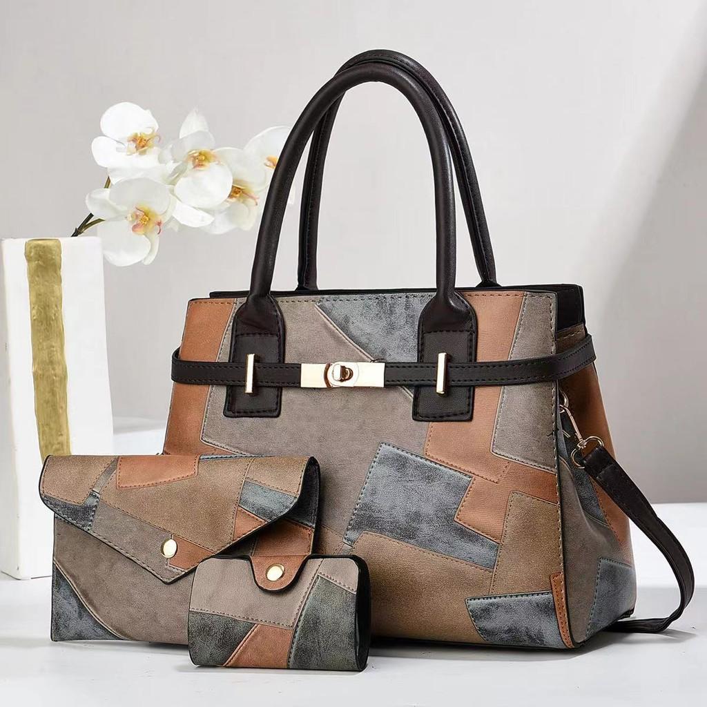 Stylish Large Capacity Pu Tote Bag For Daily Use With Trendy Color Block Design