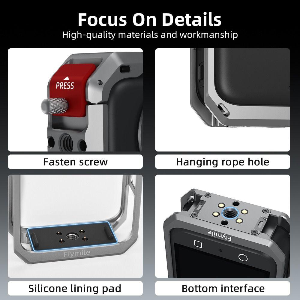 Quick Release Metal Rabbit Cage Cold Shoe Mount Frame for DJI Osmo 360 Action Camera Accessories