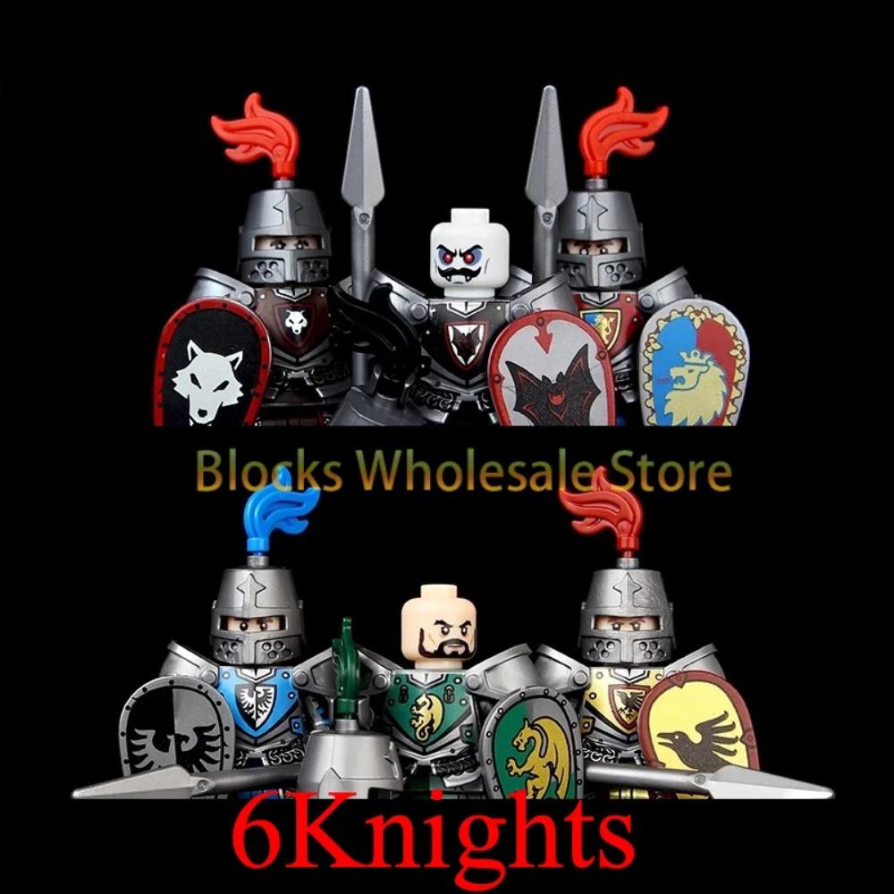 Figuras de Soldados de Castelo Militar Medieval Blocos de Construção Roma Cavaleiro Leão Arma Guerreiro Espada Infantaria Capacete Modelo Tijolos Brinquedos