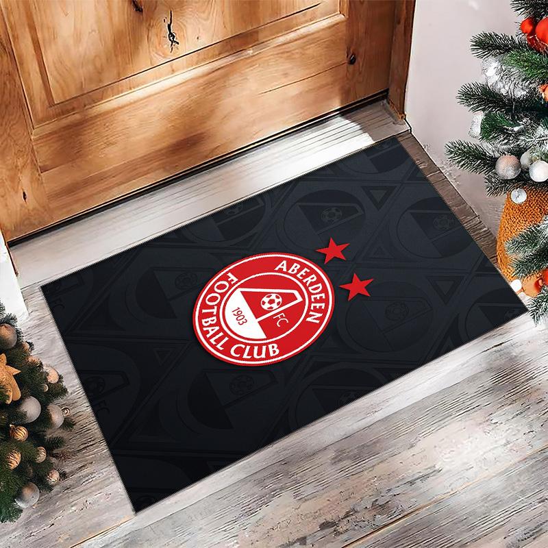 Aberdeen FC Soccer Football Pattern Soft Area Rug Non Slip Indoor Floor Carpet Sports Decor Mat for Bedroom