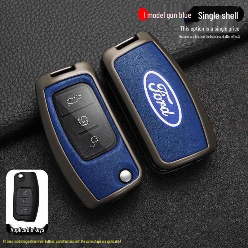 Key Case Cover Shell for Ford Fiesta, Focus (2009-2014), and 17 Years Ecosport Models