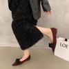 [Youshilai] Pointed Bow Temperament Single Shoe Women's 2025 Winter New Shallow Mouth Casual Versatile One Pedal