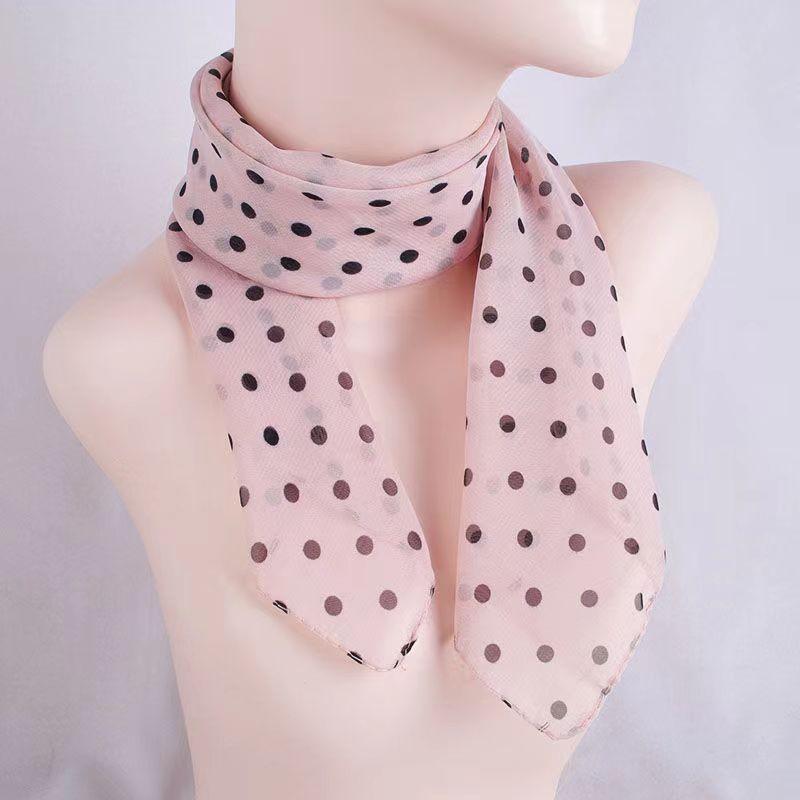 Women's Spring/Summer Soft Chiffon Silk Scarf Neckwarmer Printed Decorative Square Handkerchief