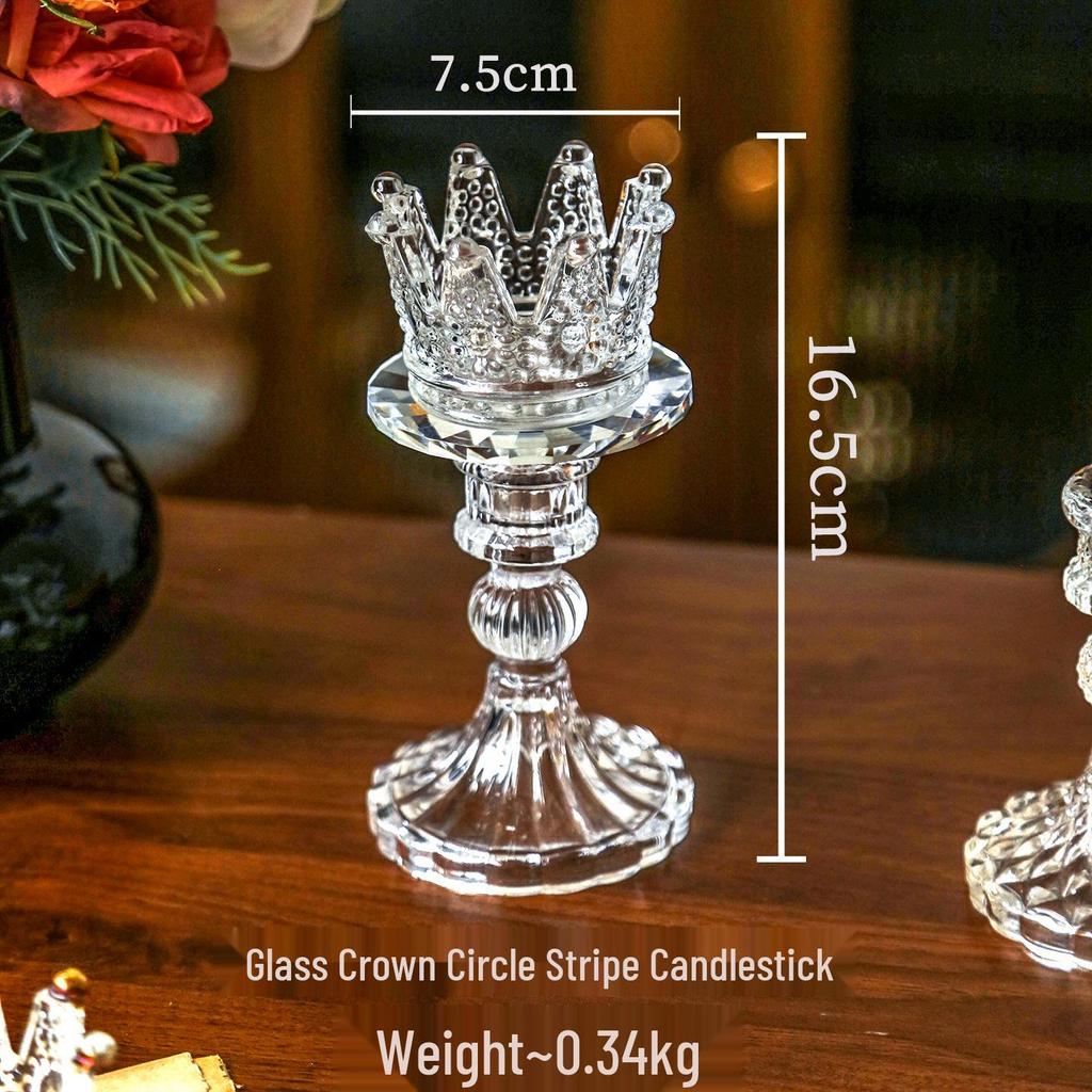 European Transparent Glass Candle Holder - Light Luxury Aromatherapy for Romantic Atmosphere and Home Decor.