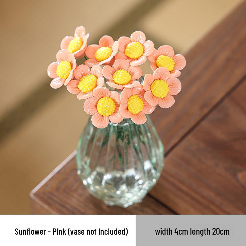 Traditional Jingdezhen Peony Ceramic Vase - Eternal Flower Simulation Decoration