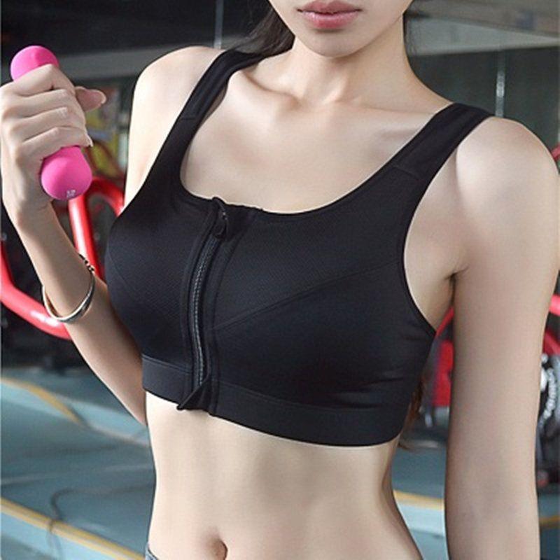 Summer Sports Bra Wireless Aerobics Front Zipper Underwear