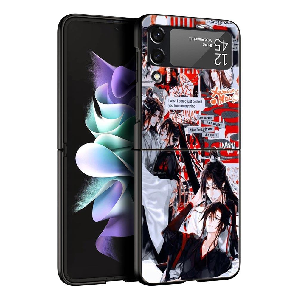 Anime Mo Dao Zu Shi MDZS Z Flip 4 Phone Case For Samsung Z Flip 3 5G Black Hard Shell Galaxy ZFlip3 ZFlip5 Cover Folding Luxury