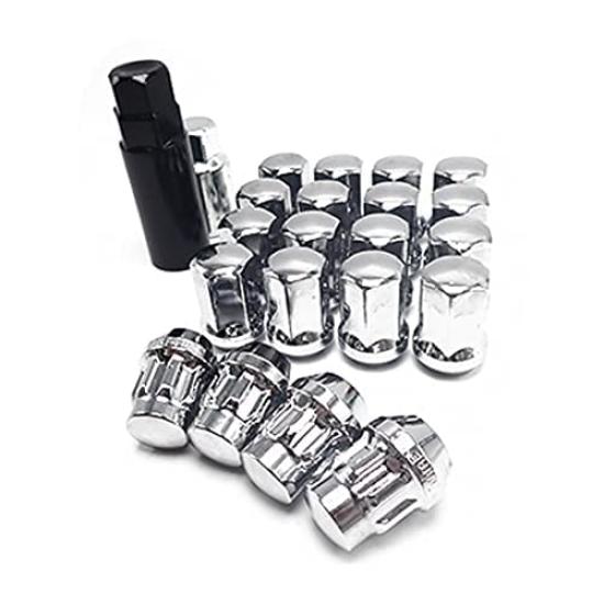 

Wellvie Классные колесные гайки M12 x Комплект с контргайками Колесные гайки 4 Замка Сталь Серебристые Колпачки Гайки для Subaru и Suzuki x Гайки, P1.25/P1.5, 20 штук (16 +