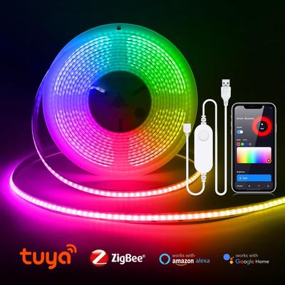 Tuya Smart Zigbee USB 5V COB LED bandă de lumină RGB reglabil WiFi Alexa Google Control Bandă LED Panglică Decor camera TV Iluminare din spate