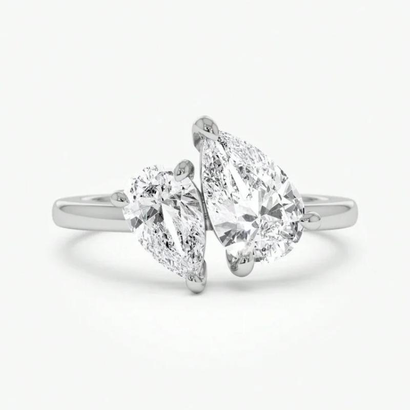 925 Sterling Silver Sparkling Water Drop Interweaving Dazzling Clear Pear CZ Finger Rings For Women Gift Wedding  Fine Jewelry