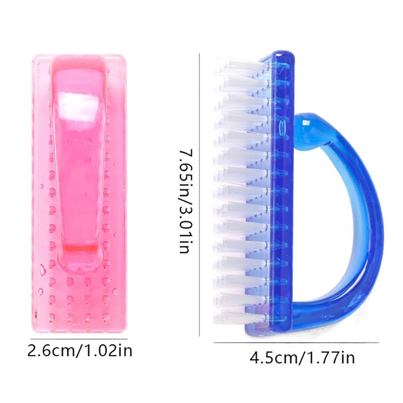Nagelborstel voor nagelkunst en pedicure, zacht, stofverwijderend, rond, plastic, reinigings- en scrubvijl, manicure, vingerverzorging, hulpje voor de salon