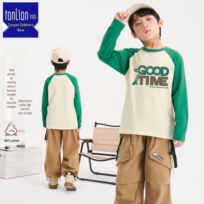 TonLion Boys  Cotton Color-Block Long-Sleeve T-Shirt 150