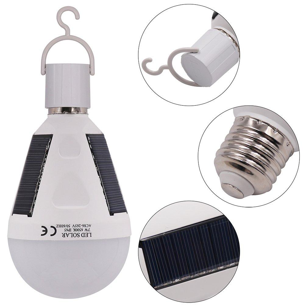 Super Bright 7W Led Solar Lamp Powered Bulb Indoor Waterproof Intelligent Emergency Rechargeable Solar Bulb,Solar Light Bulb