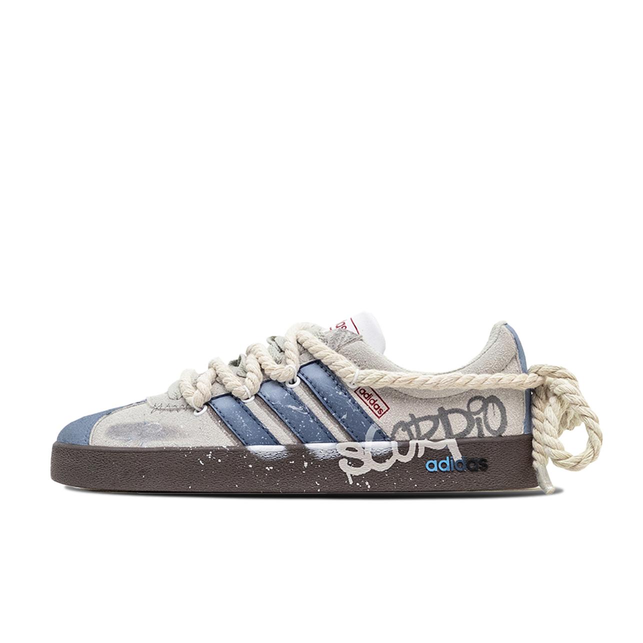 

Adidas VL COURT 2.0 ADCDAVINCI Blues Tone Cushioning Low top Skateboard Shoes Unisex Blue Gray HQ1802(TeamM-) 35⅔