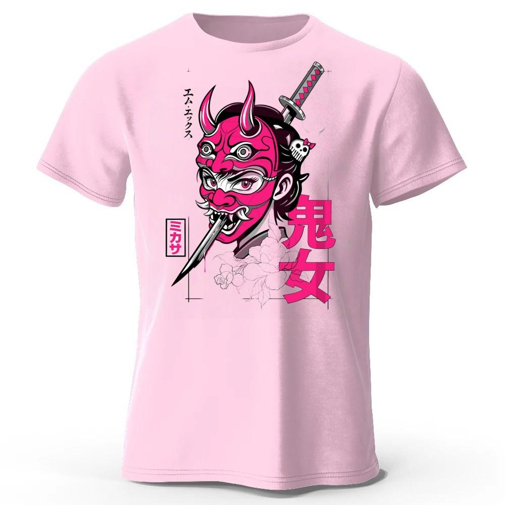 Japanese Samurai Print Men Pure Cotton Sports Running Short Sleeved Simple Style Fitness and Comfortable Plus Size Loose Tshirt