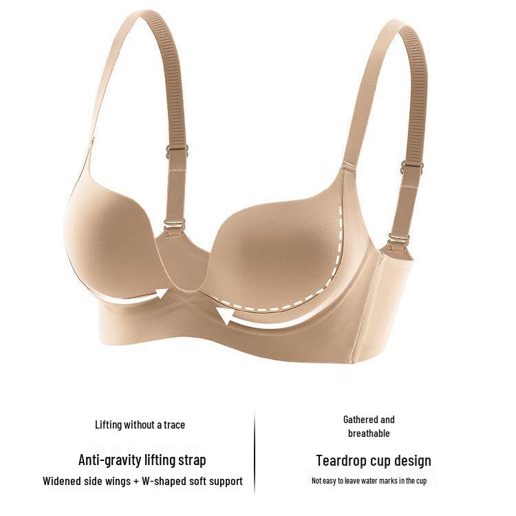 Seamless Lift Goddess Bra: Women's Small Bust, Summer Thin Style, Side Bust Control, Anti-Sagging, Sexy Half Cup.
