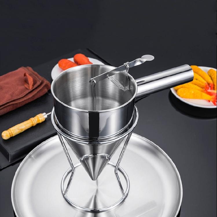 Waffle Batter Dispenser Pancake Maker Cooking Tool Funnel Dispenser with Rack