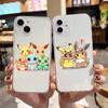 E-53 Pikachu and Eevee Case for Samsung A04S A05 A14 A06 A51 A15 A16 A12 S20 S21 S24 Ultra A55 A54 OPPO Reno 8 5 A22 A23 A25 A35 A34 A52 A11