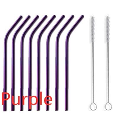 Metal Straw Reusable Drinking Straws Stainless Steel Bag Straw 8pcs Straws + 2pcs Brushs + 1pcs Bag Barware