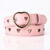 Simple and Versatile Heart-cut Cutout Leather Belt for Women, Pin Button Jeans Strap