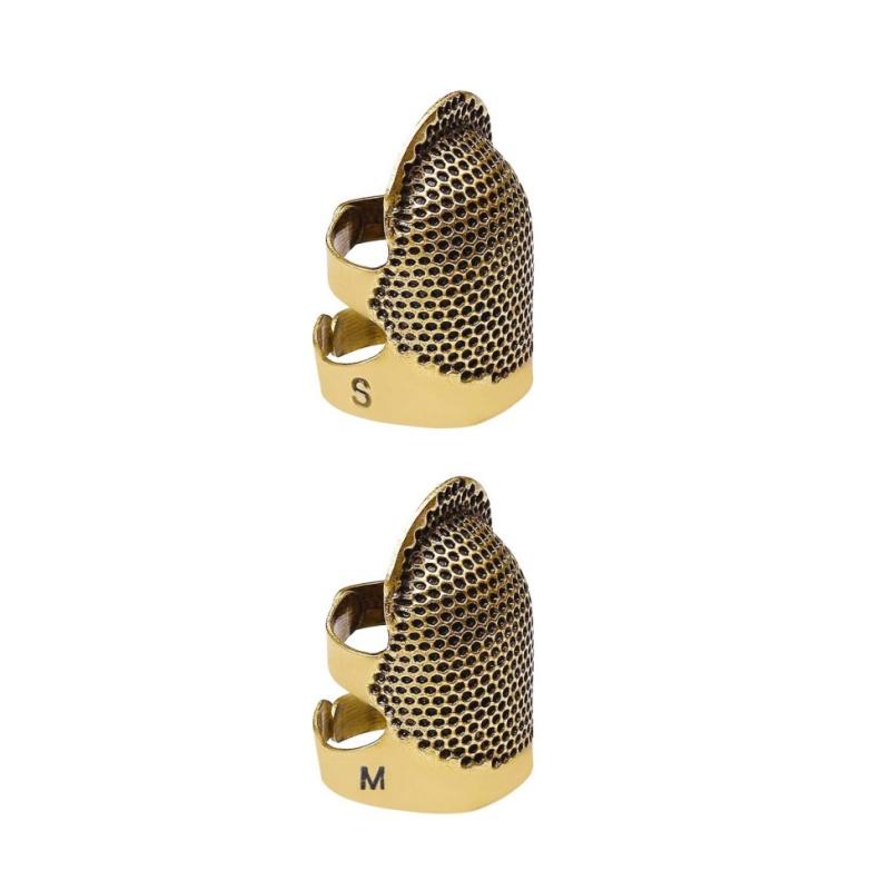 

2pcs Sewing Thimble Finger Protector Adjustable Finger Metal Shield Protector Pin Needles Sewing Quilting Craft Accessories