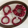 Elegant Retro Red Bow Hair Tie for Low Buns