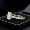 Hui Zhiyi S925 Silver High Carbon Rectangle Diamond Rock Candy Ring