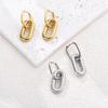 Classic Stainless Steel Double Loop Design Hoop Earrings For Women Geometric Oval Punk Hip Hop Gold Silver Color Huggie Jewelry