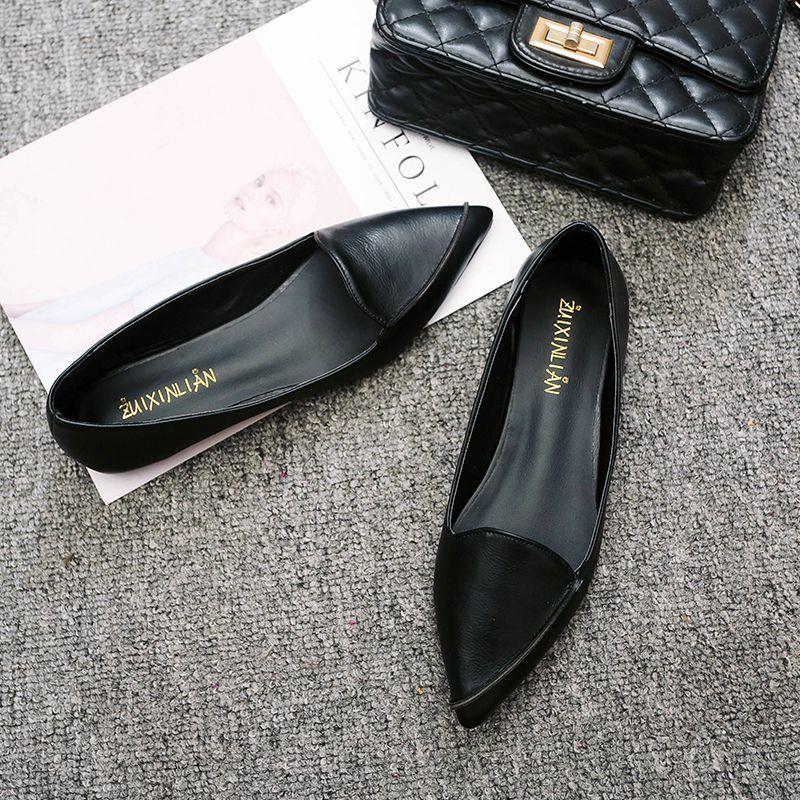 2025 spring and summer new single shoes women's pointed flat-soled comfortable shoes soft-soled versatile single shoes women