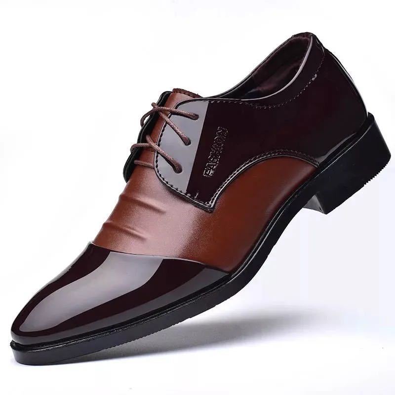 Leather Shoes Men's Business Formal Men's Shoes Soft Sole British Casual Lace-up Autumn Versatile Breathable Work Shoes Wedding Shoes