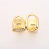 DIY Glossy Teeth Grillz Hip Hop Gold Silver Color Top Bottom Tooth Caps For Women Men Jewelry Halloween Cosplay Gift