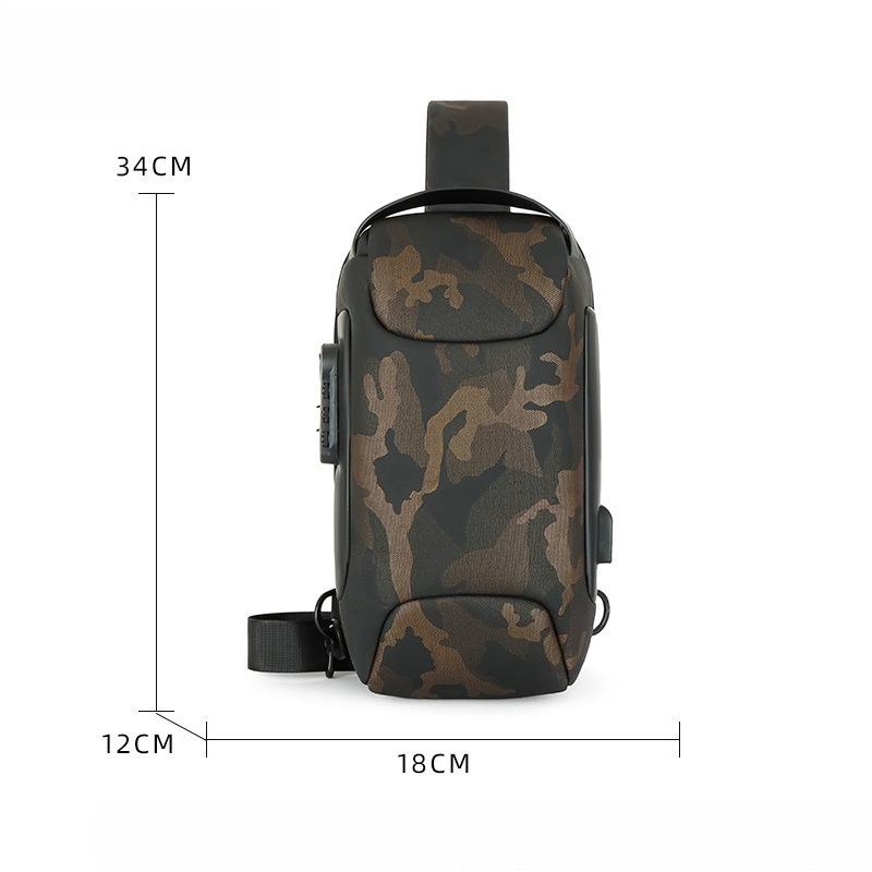 Anti-theft Password Lock Men's Chest Bag Crossbody Bag Oxford Cloth Sports Crossbody Bag Men's Bag One Shoulder Crossbody Bag