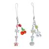Fashionable Cherry Heart Phone Strap Keychain Portable for Girls Women Bag Camera Pendant Daily Use Stylish Outfits