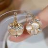 Trendy Chrysoberyl Cat's Eye Earrings Elegant Studs For Women Minimalist Luxury Jewelry