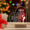 1PC Acrylic Luminous Ornament Photography Accessories, USB Base, Mom Thank You Gift, Heart Figurines